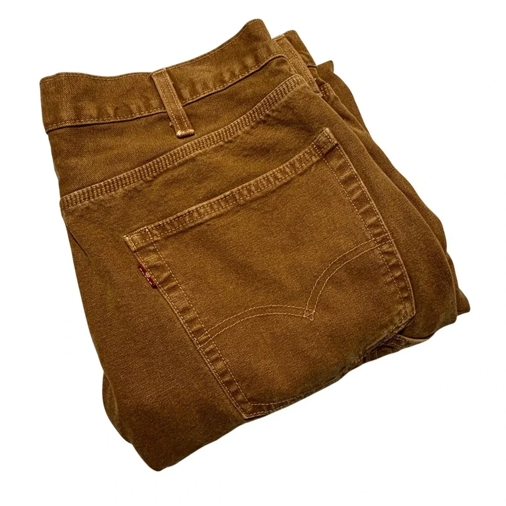 Levis Mens Brown Canvas Carpenter Pants Straight Leg Painters 34x34 55849-0034